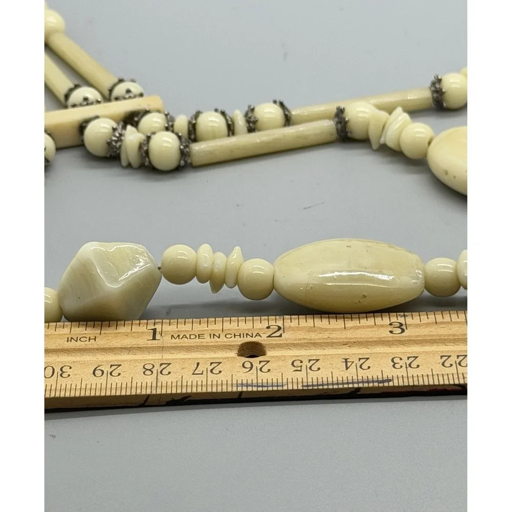 Vintage Multi Strand Glass and Stone Bead Statement 17
